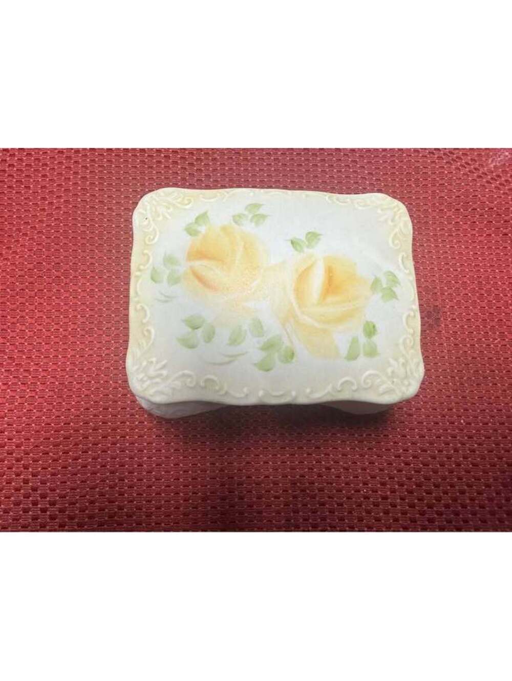 Vintage Ceramic Floral Trinket Box